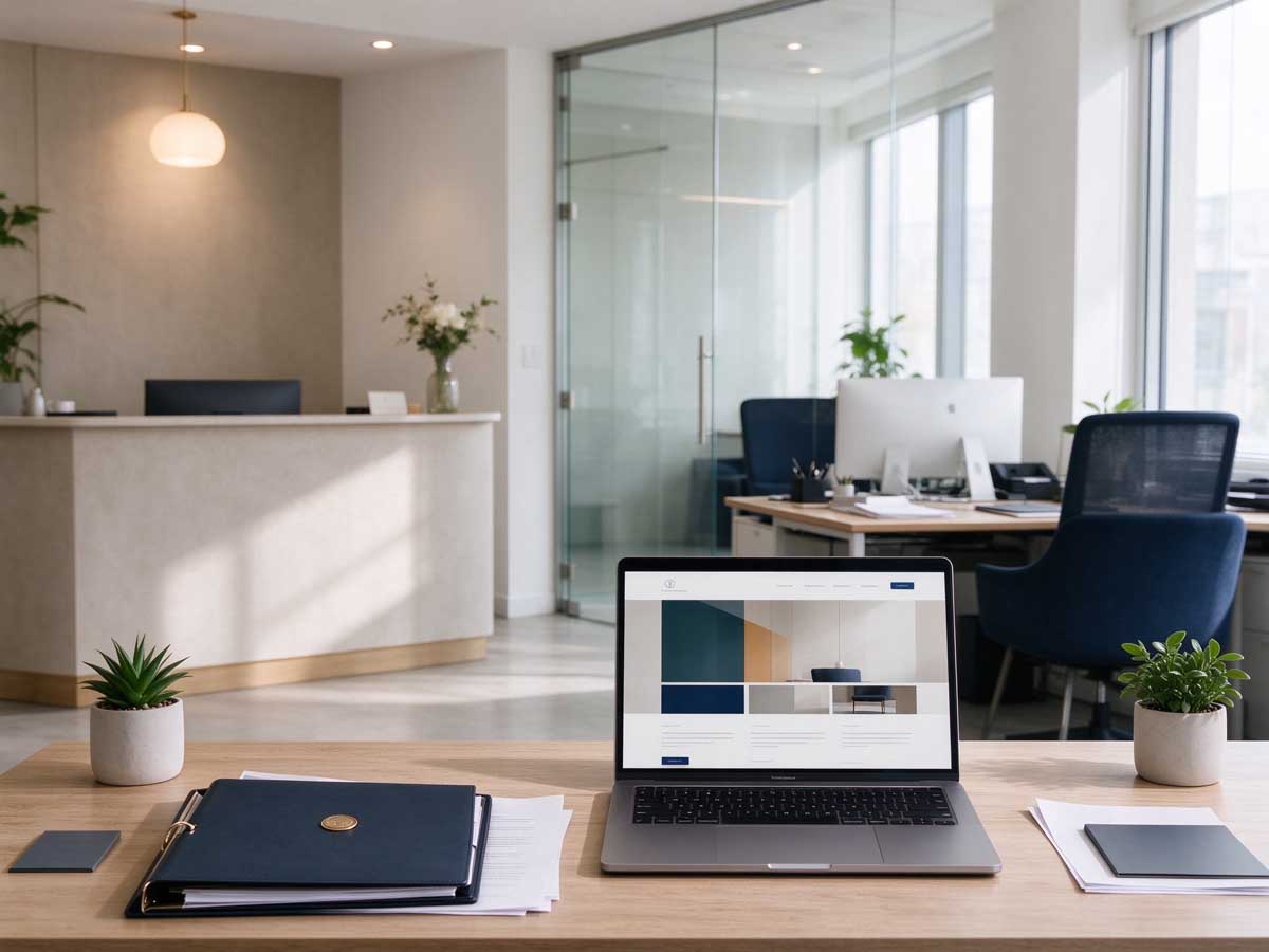 Contemporary small professional business office representing businesses that need a website